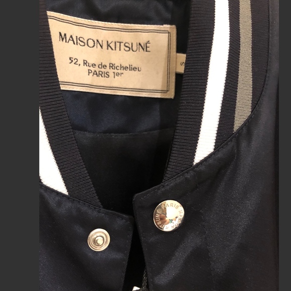 Maison Kitsune Navy Bomber Jacket - Picture 3 of 7